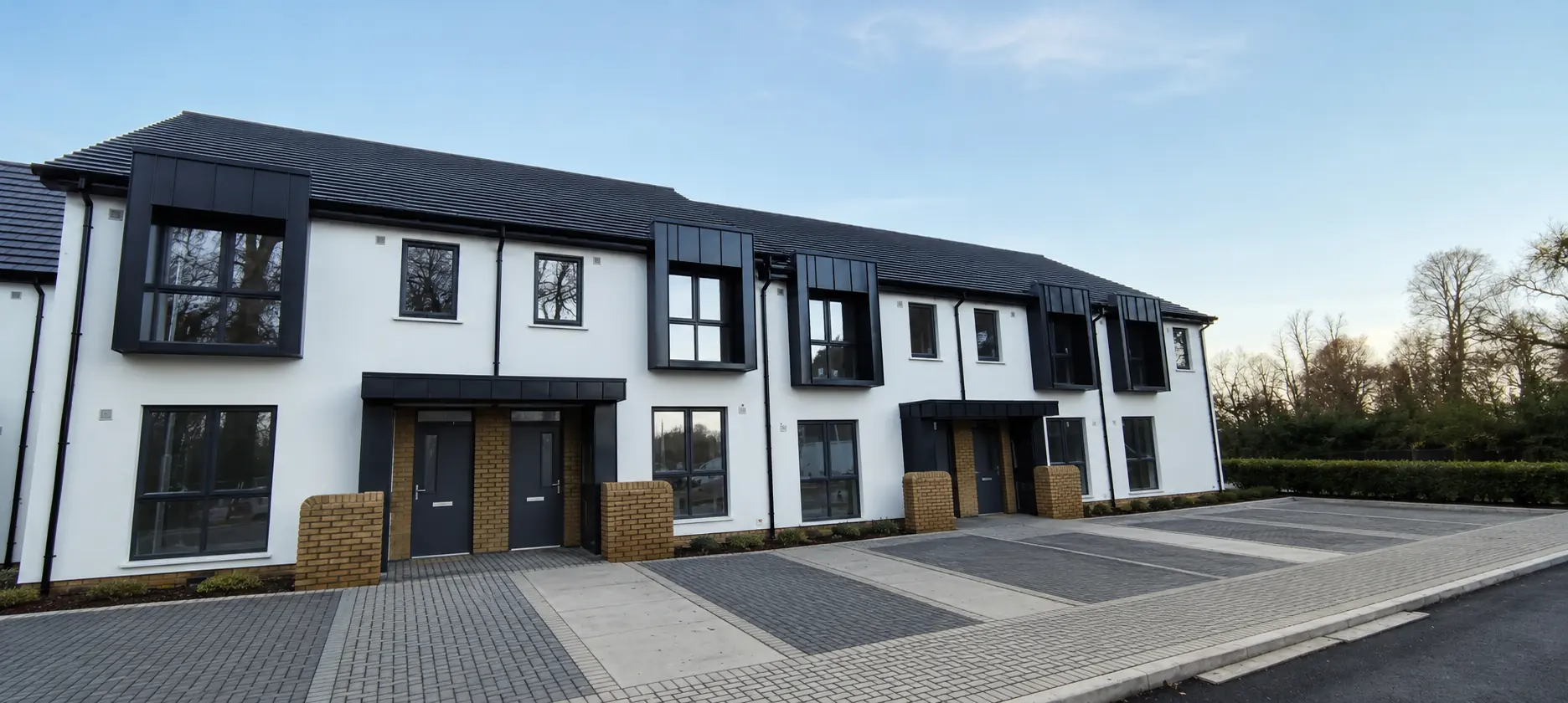 Metal-clad dormers on a residential terrace